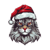 Cat Head Christmas Portrait