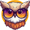 Little cute owl wearing sunglasses.