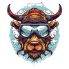 Bulle Stier Flieger Wintersport