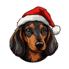Dachshund Dog Head Christmas