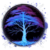 tree of life, tree,blue,neon,luminous