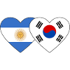 Argentinien Südkorea Flagge Herz