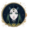 asiatin,grüne augen,emo,gold,gothic,punk