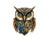 Retro Eule im Steampunk Style