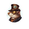 Otter in Steampunk Style