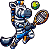 Zebra Tennis Player Serve