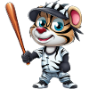 Zebra Baseball Player Dynamic