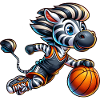 Zebra Basketball Action