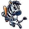 Zebra Baseballspieler Sportdesign