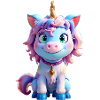 Buntes 3D-Einhorn