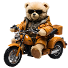 Ours en peluche en motard