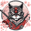 Dämonischer Kawaii Neko Samurai : Katzen-Samurai