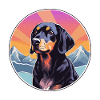 Austrian Black And Tan Hound Dog Breed Cartoon Kaw