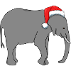 Elephant with Santa hat