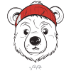 Cartoon bear in winter hat