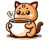 Cat Coffee Kawaii
