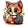 Cat with Woolen Ball