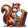 Illustration of a cartoon squirrel