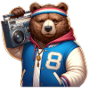 Illustration stylisée d’un ours cool