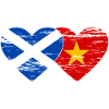 Ecosse Vietnam drapeau coeur utilisé