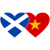 Scotland Vietnam Flag Heart
