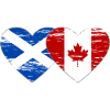 Scotland Canada Flag Heart Used