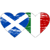 Ecosse Italie Drapeau Coeur Utilisé