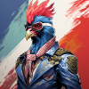 Funky Rooster Stylish Illustration
