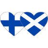 Finlande Ecosse Drapeau Coeur