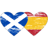 Scotland Spain Flag Heart Used