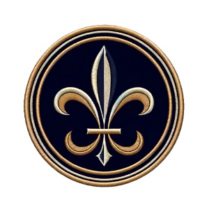 Klassieke Fleur-de-Lis geborduurd