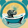 Elefant, Retro, Vintage, Badekar, 1970