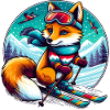 Fox with skis