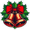 Christmas bells with holly