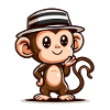 Cute monkey with hat