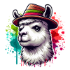 "Llama with hat