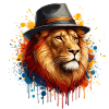 Lion with Hat: Majestic Elegance