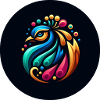 Pfau bunt Logo