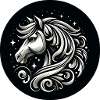 Horse head with stars