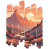 Natural Landscape Sunset Mountains