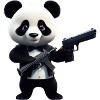 Panda mit Waffen
