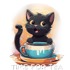 Cat with coffee