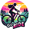 Vivid Sunset Bicycle Ride Illustration