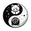 Ying Yang Kittens, black and white