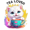 Katze mit Tee