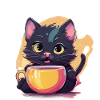 Cat with coffee