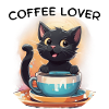 Cat with coffee