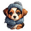 Chiot Bouvier bernois en hiver