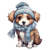 cute puppy in winter