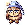 Sleeping Owl NIght Owl Cute